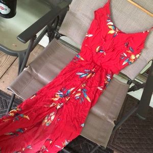 Floral Ruffled Button Smocked-Back Maxi Dress